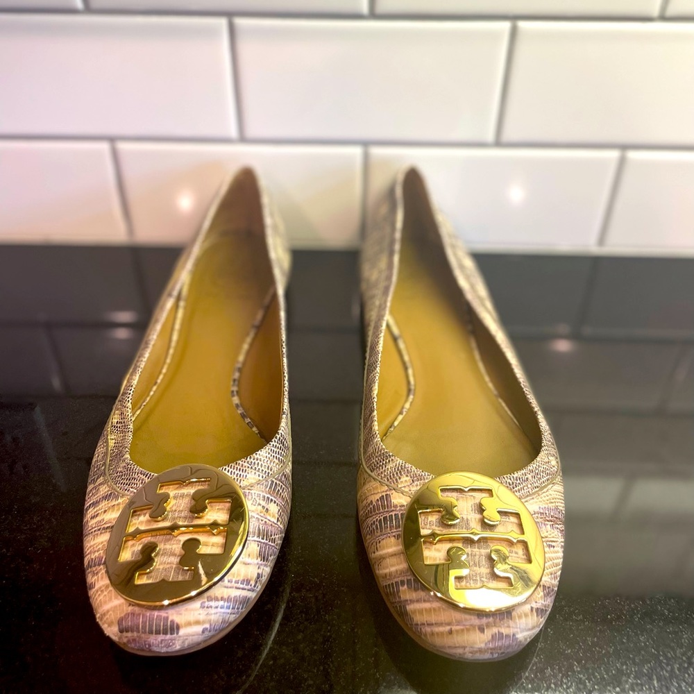 Tory Burch Snakeskin Ballet Flats